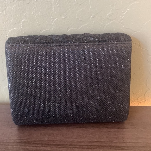 Gunne Sax Jessica‎ McClintock Black Shinmer Evening Formal Cocktail Clutch Purse - Picture 6 of 10
